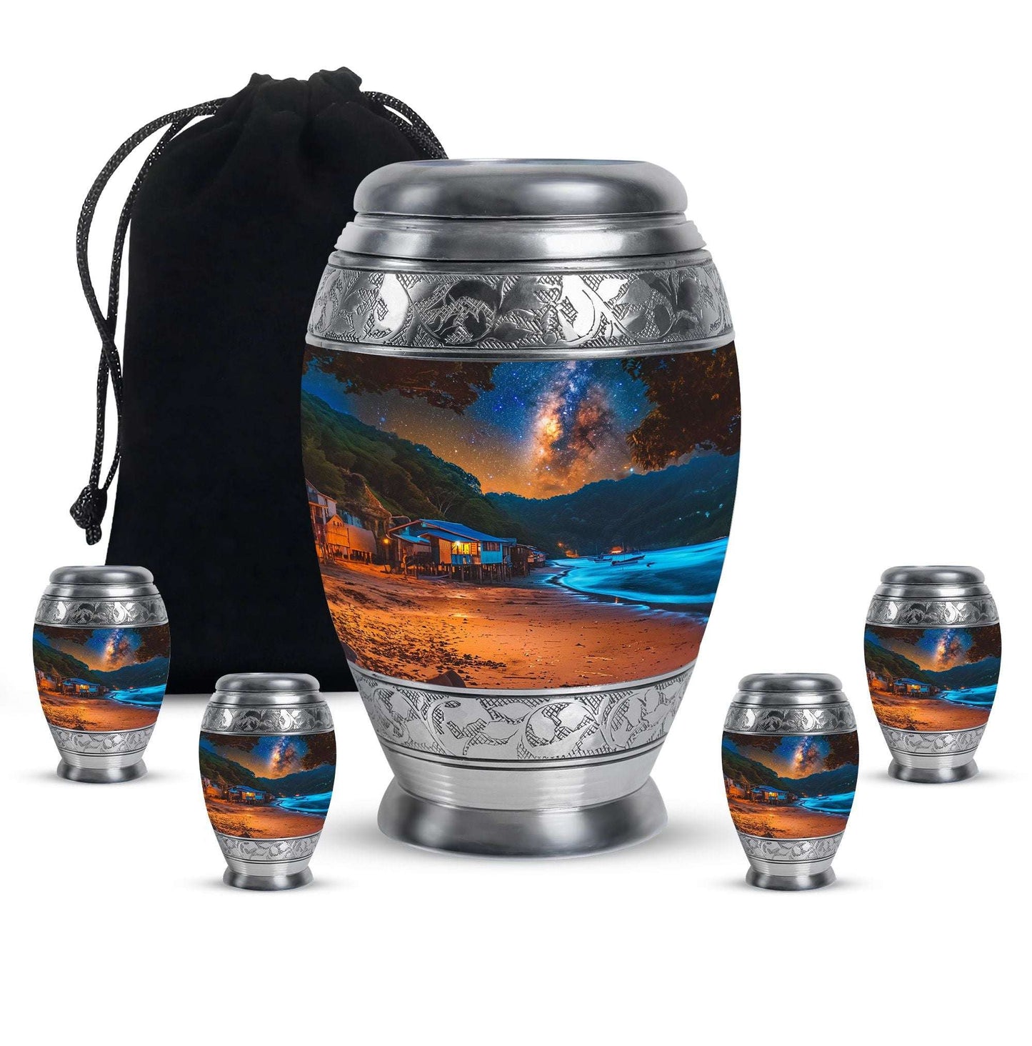 Starry Beach Urns For Ashes For Humans Funeral - Memorial Urn For Dad