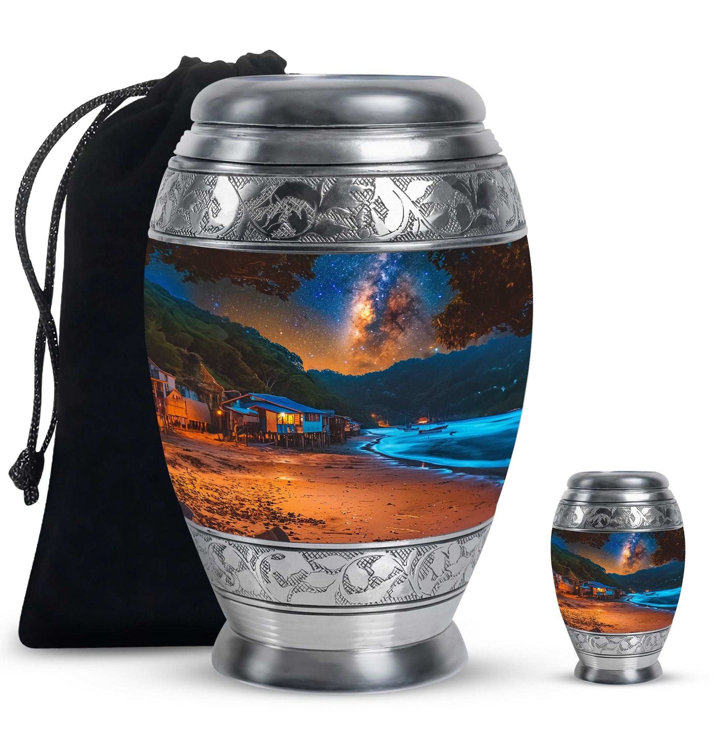 Starry Beach Urns For Ashes For Humans Funeral - Memorial Urn For Dad