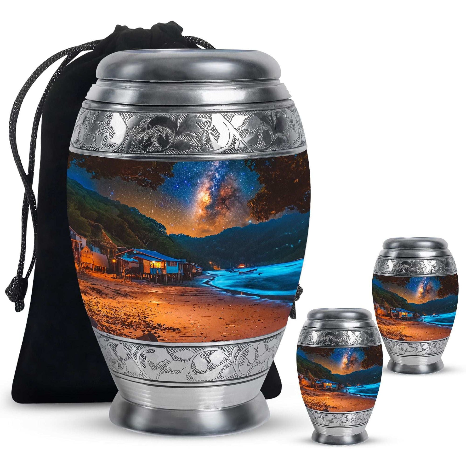 Starry Beach Urns For Ashes For Humans Funeral - Memorial Urn For Dad
