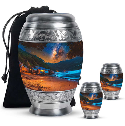 Starry Beach Urns For Ashes For Humans Funeral - Memorial Urn For Dad