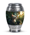 Majestic White Cat Urns For Funeral - Cat & Butterfly Memorial Urn