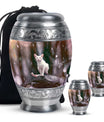 White Cat Cremation Urn For Mom Ashes - Pet Memorial Urn For Cats