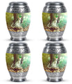 White Cat Urns For Funeral Ashes - Green Pet Cremation Urn For Cats