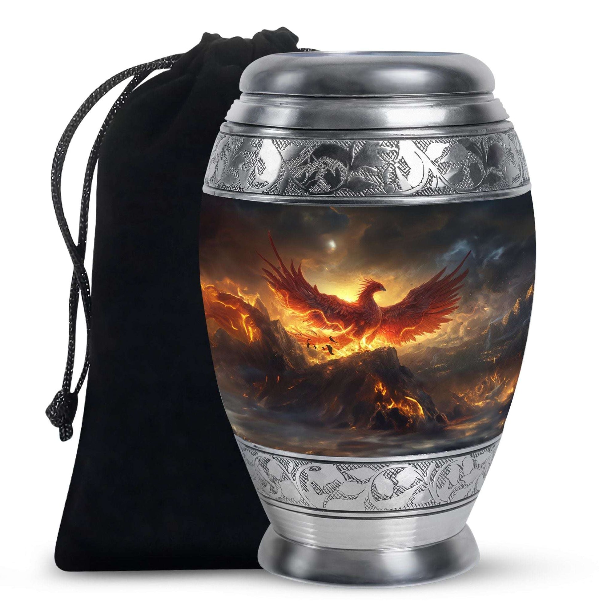 Phoenix Bird Adult Cremation Urn For Ashes - Mystical Bird Urn For Memorial