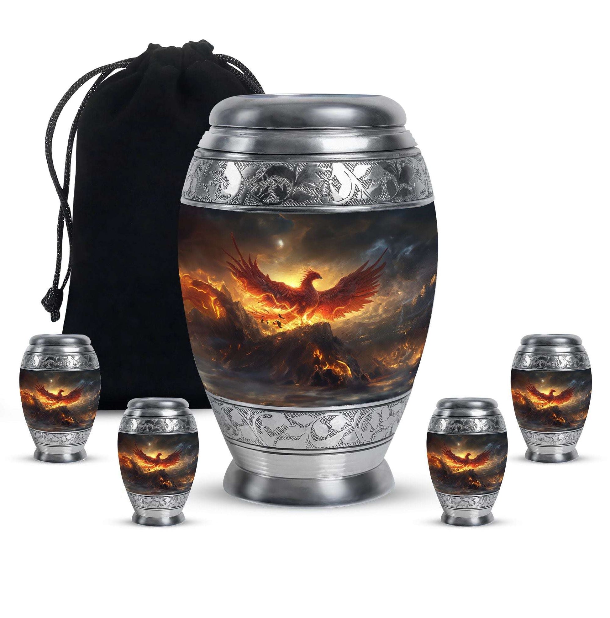 Phoenix Bird Adult Cremation Urn For Ashes - Mystical Bird Urn For Memorial