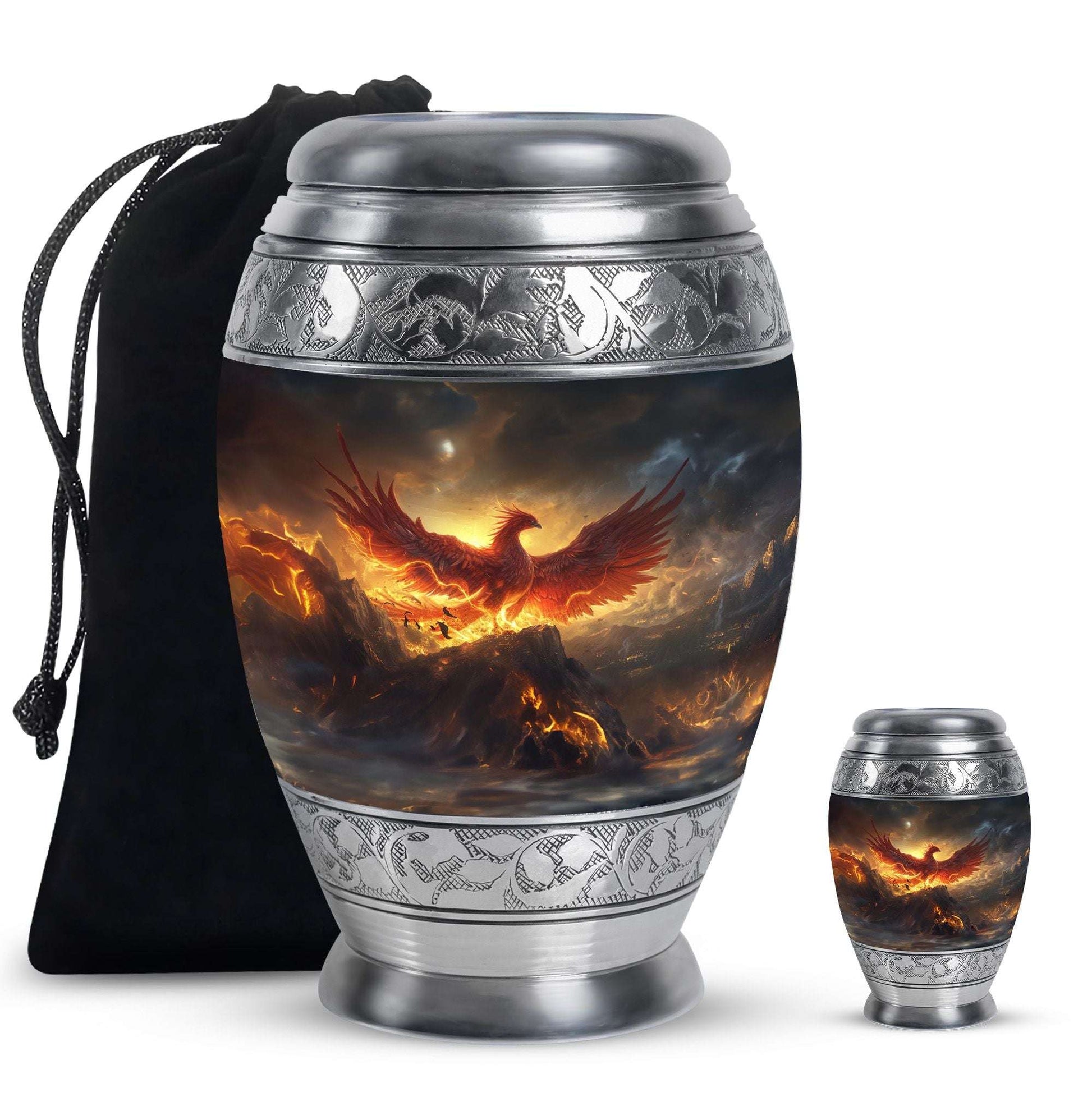 Phoenix Bird Adult Cremation Urn For Ashes - Mystical Bird Urn For Memorial