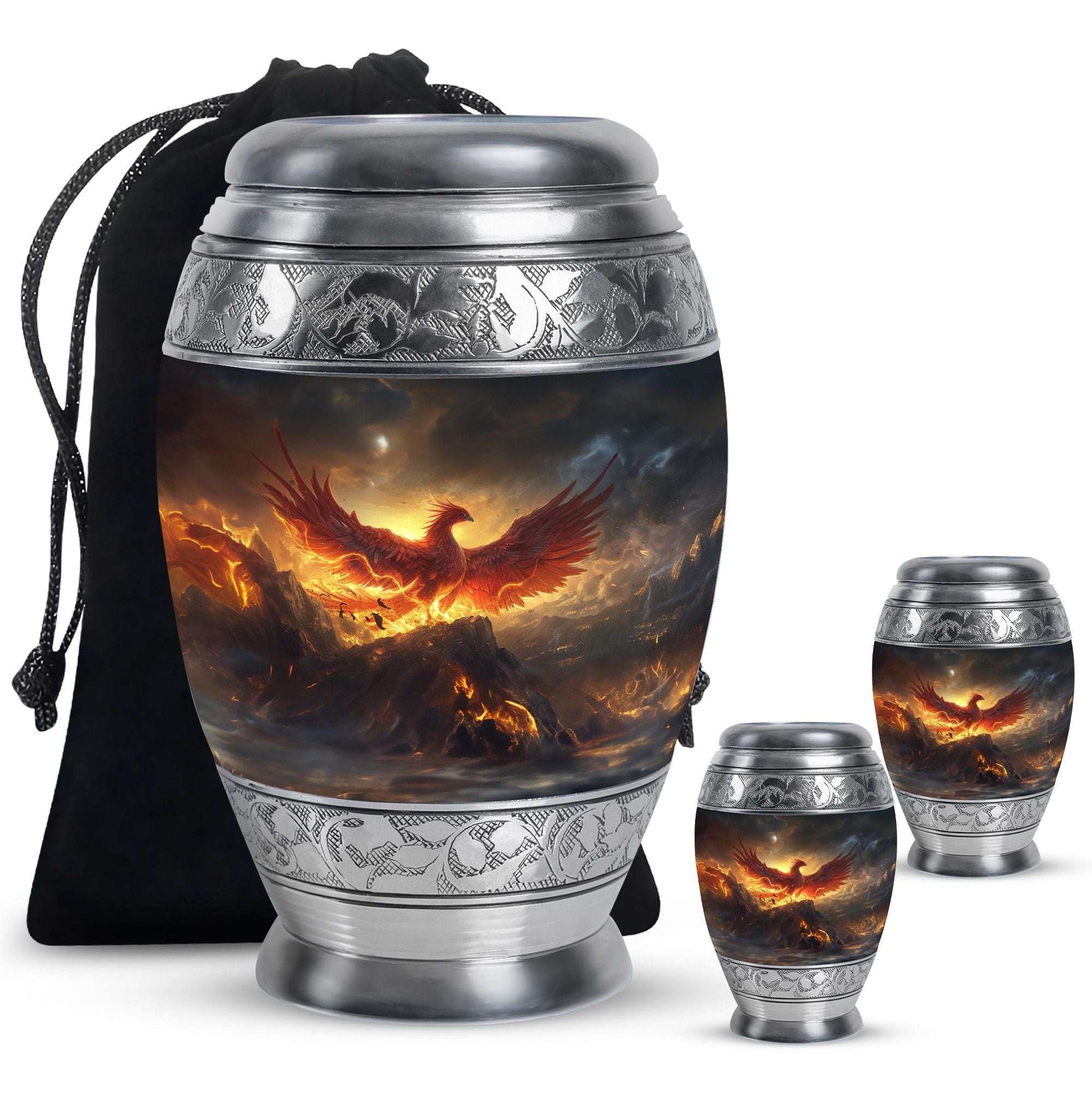 Phoenix Bird Adult Cremation Urn For Ashes - Mystical Bird Urn For Memorial