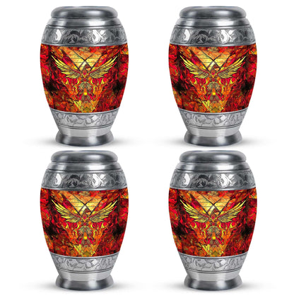 Phoenix Human Ashes Urns Large - Orange Phoenix Art Urn For Funeral