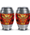 Phoenix Human Ashes Urns Large - Orange Phoenix Art Urn For Funeral