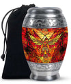 Phoenix Human Ashes Urns Large - Orange Phoenix Art Urn For Funeral