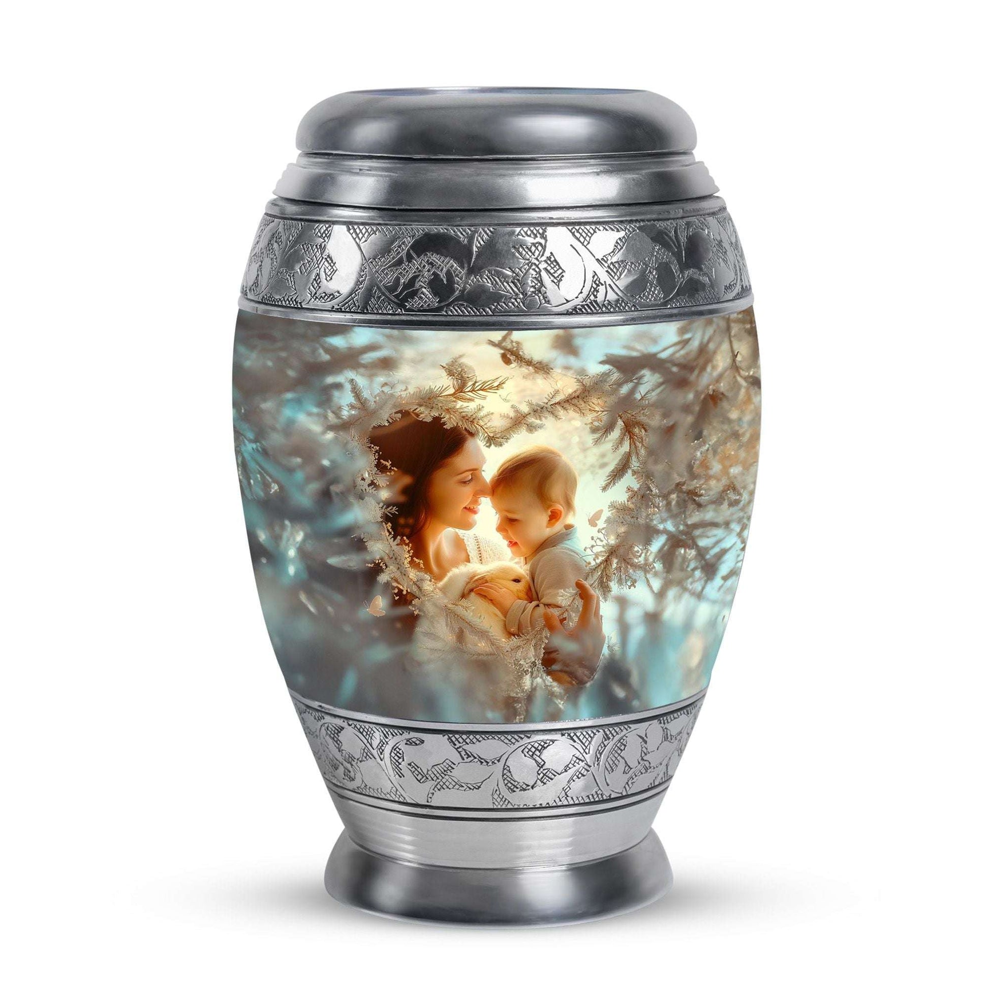 Child & Mother Memorial Urn For Human Ashes - Funeral Urn For Parents