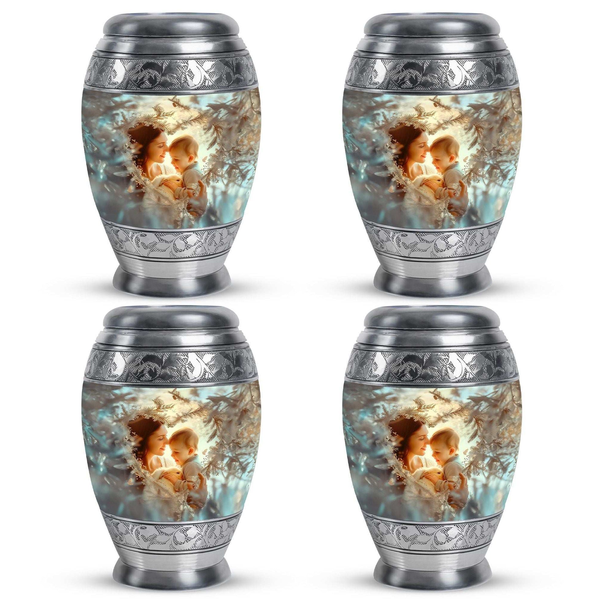 Child & Mother Memorial Urn For Human Ashes - Funeral Urn For Parents