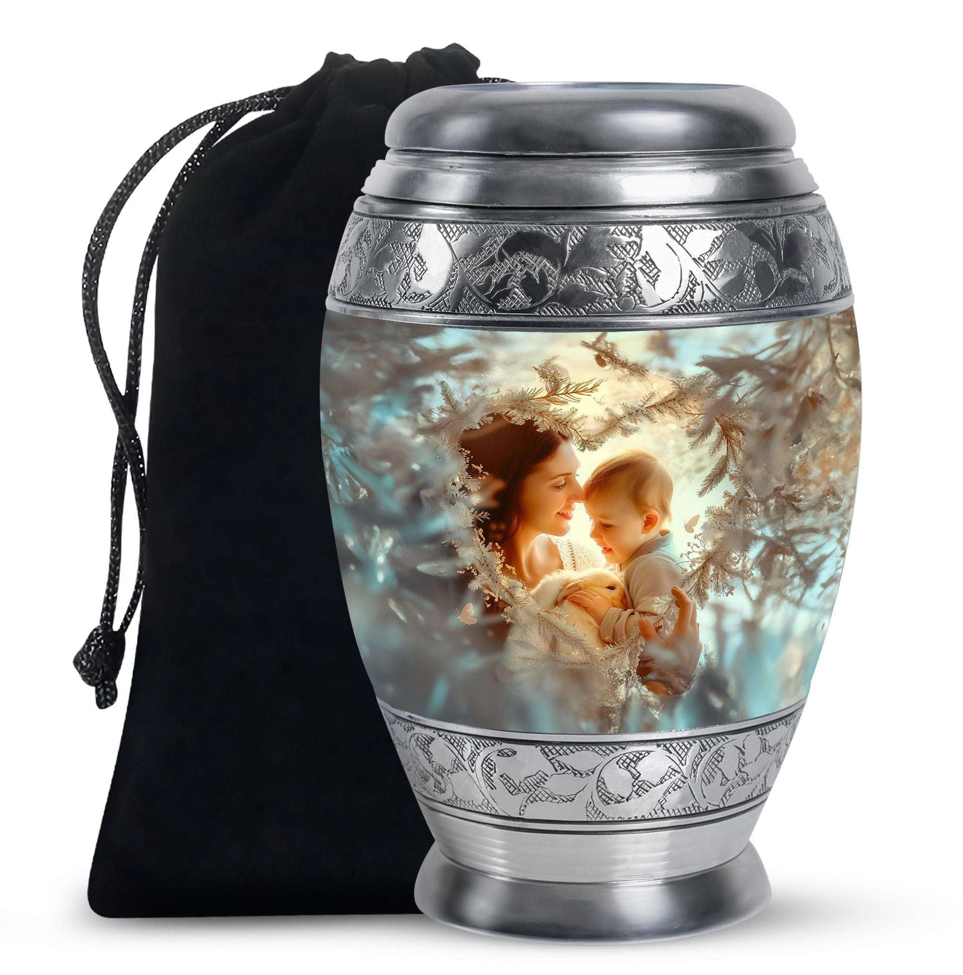 Child & Mother Memorial Urn For Human Ashes - Funeral Urn For Parents
