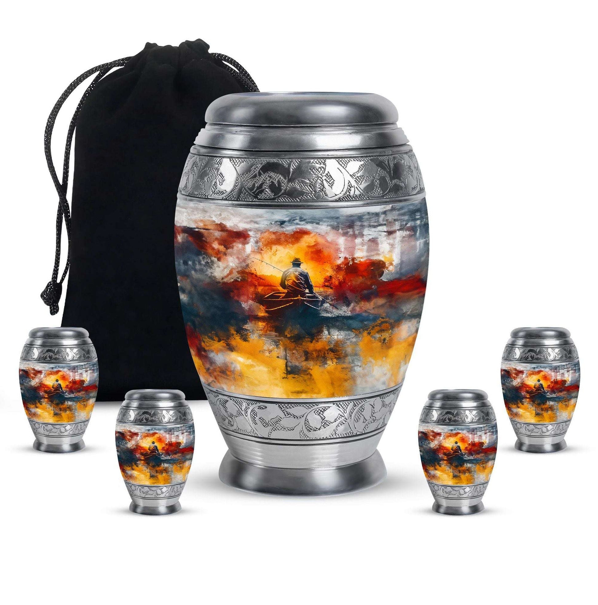 Fishing Boat Memorial Urns For Adults - Fishermen Urn For Human Ashes