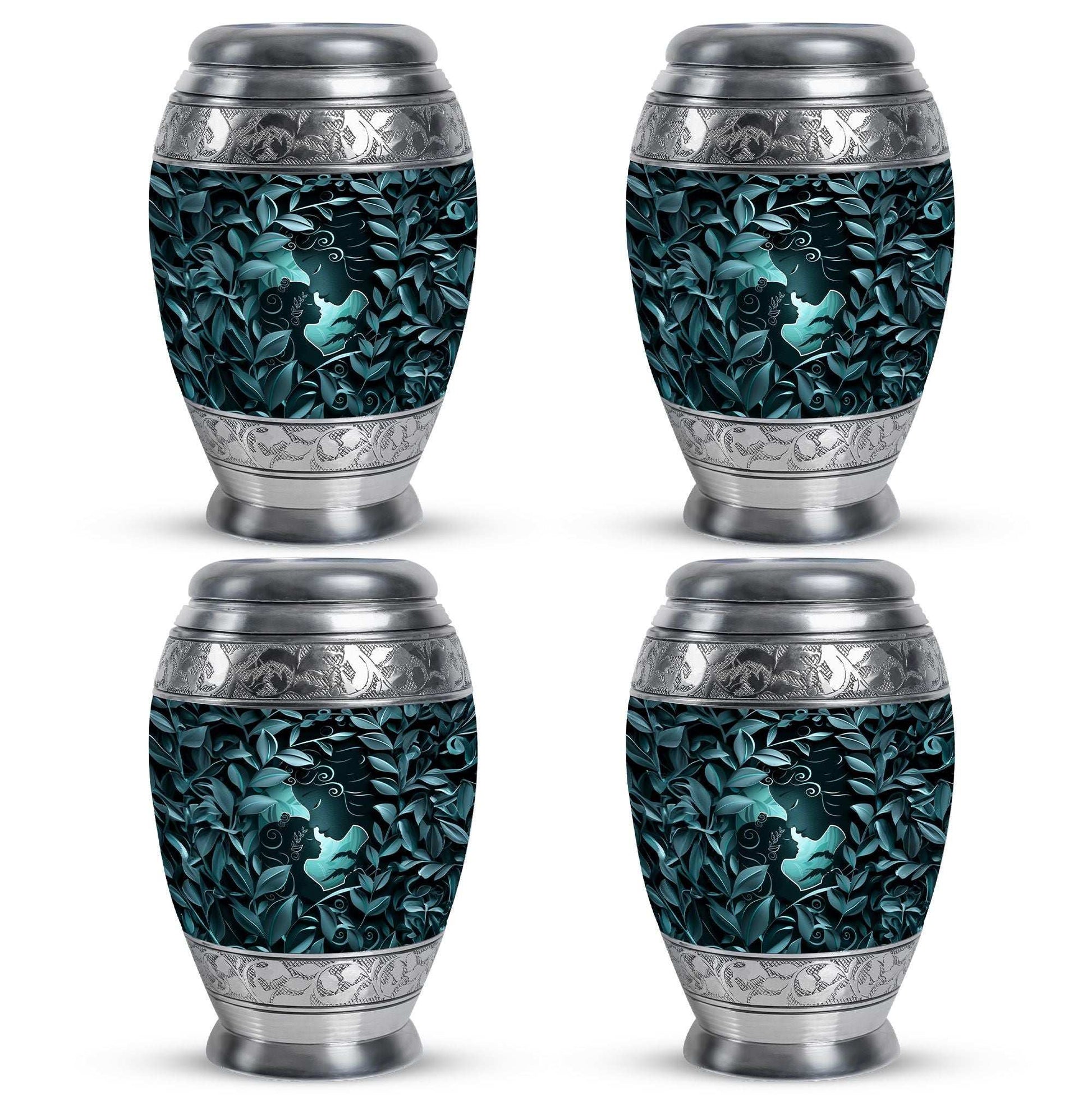 Mother & Child Keepsake For Human Ashes - Leaves Art Urn For Mom