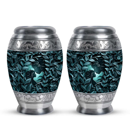 Mother & Child Keepsake For Human Ashes - Leaves Art Urn For Mom