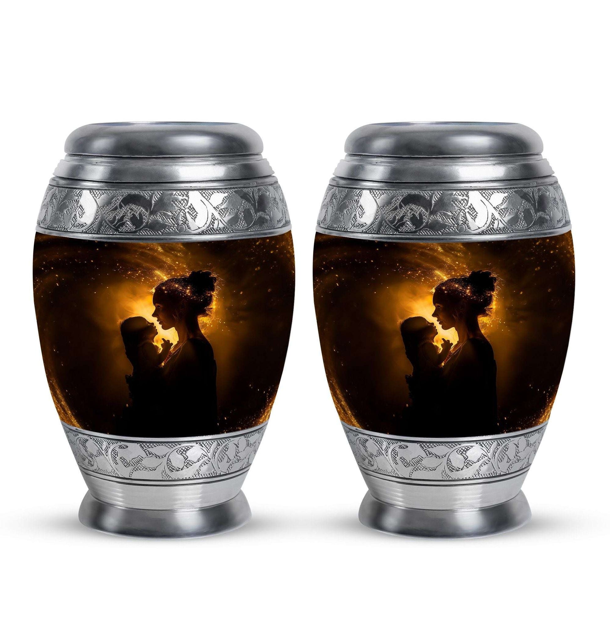 Mother And Child Memorial Urns For Ashes - Cremation Urn For Mother