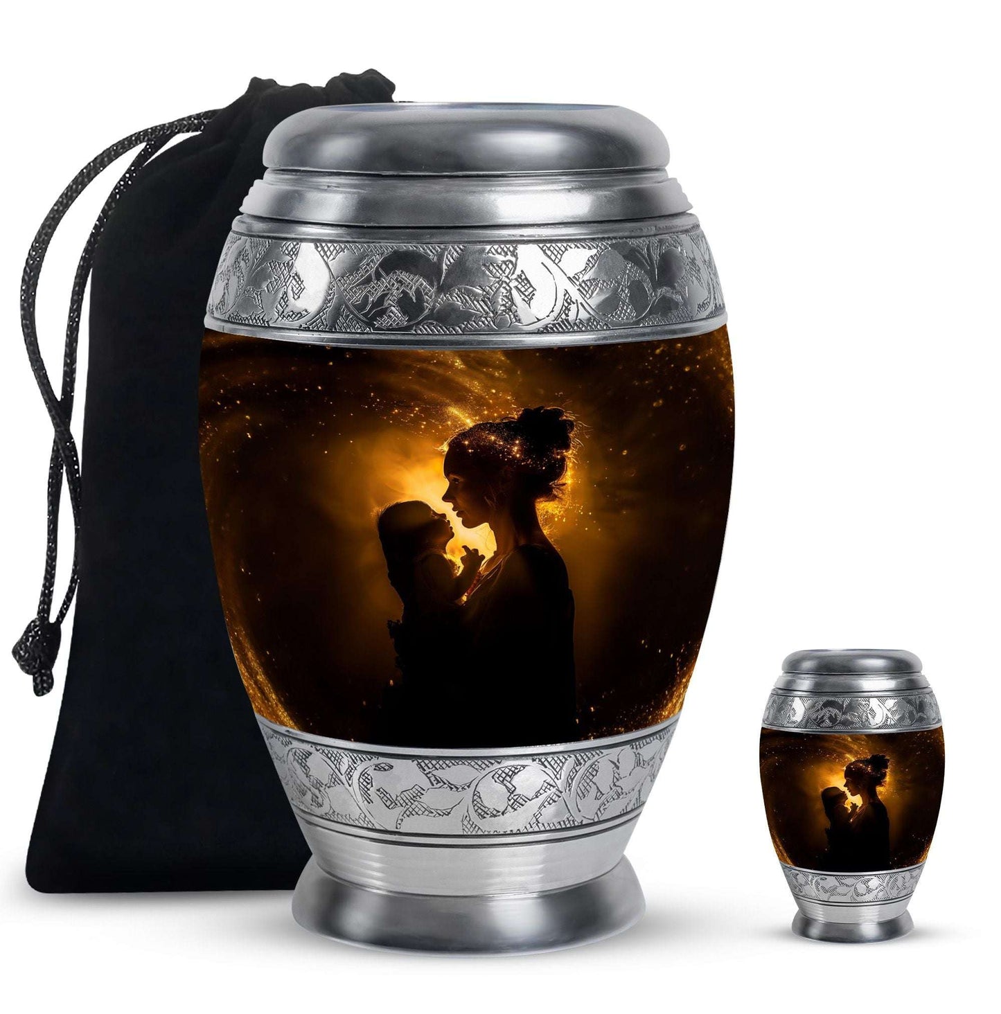Mother And Child Memorial Urns For Ashes - Cremation Urn For Mother