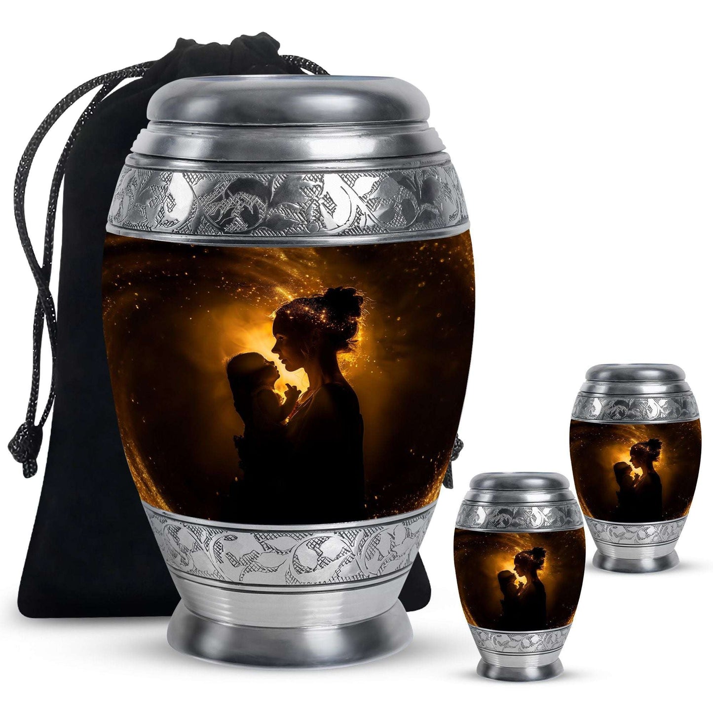 Mother And Child Memorial Urns For Ashes - Cremation Urn For Mother