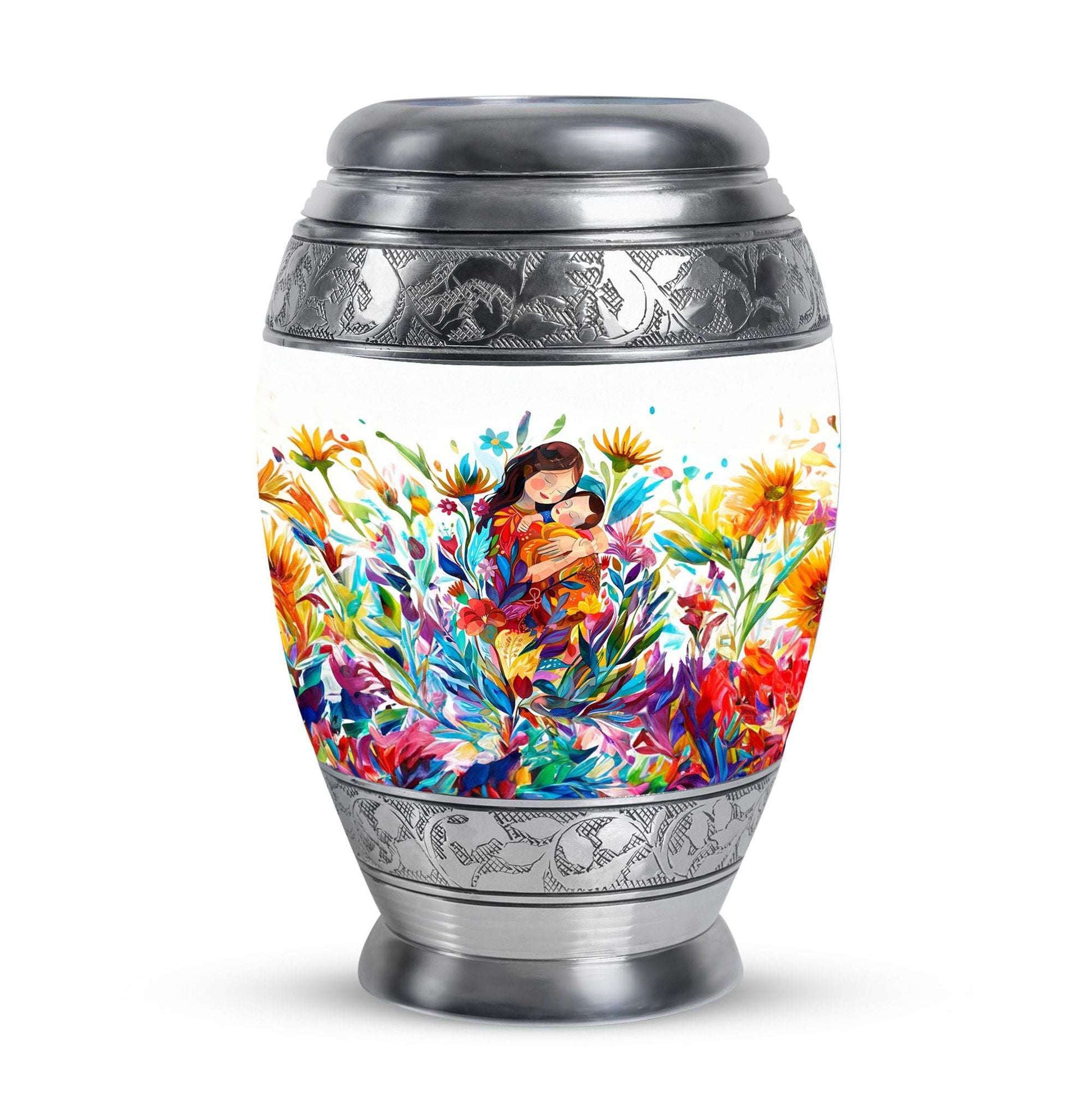 Mother Love Urn for Human Ashes – Colorful Mother's Art Memorial Urn