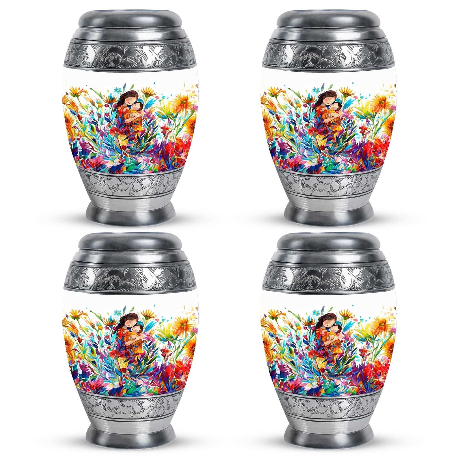 Mother Love Urn for Human Ashes – Colorful Mother's Art Memorial Urn