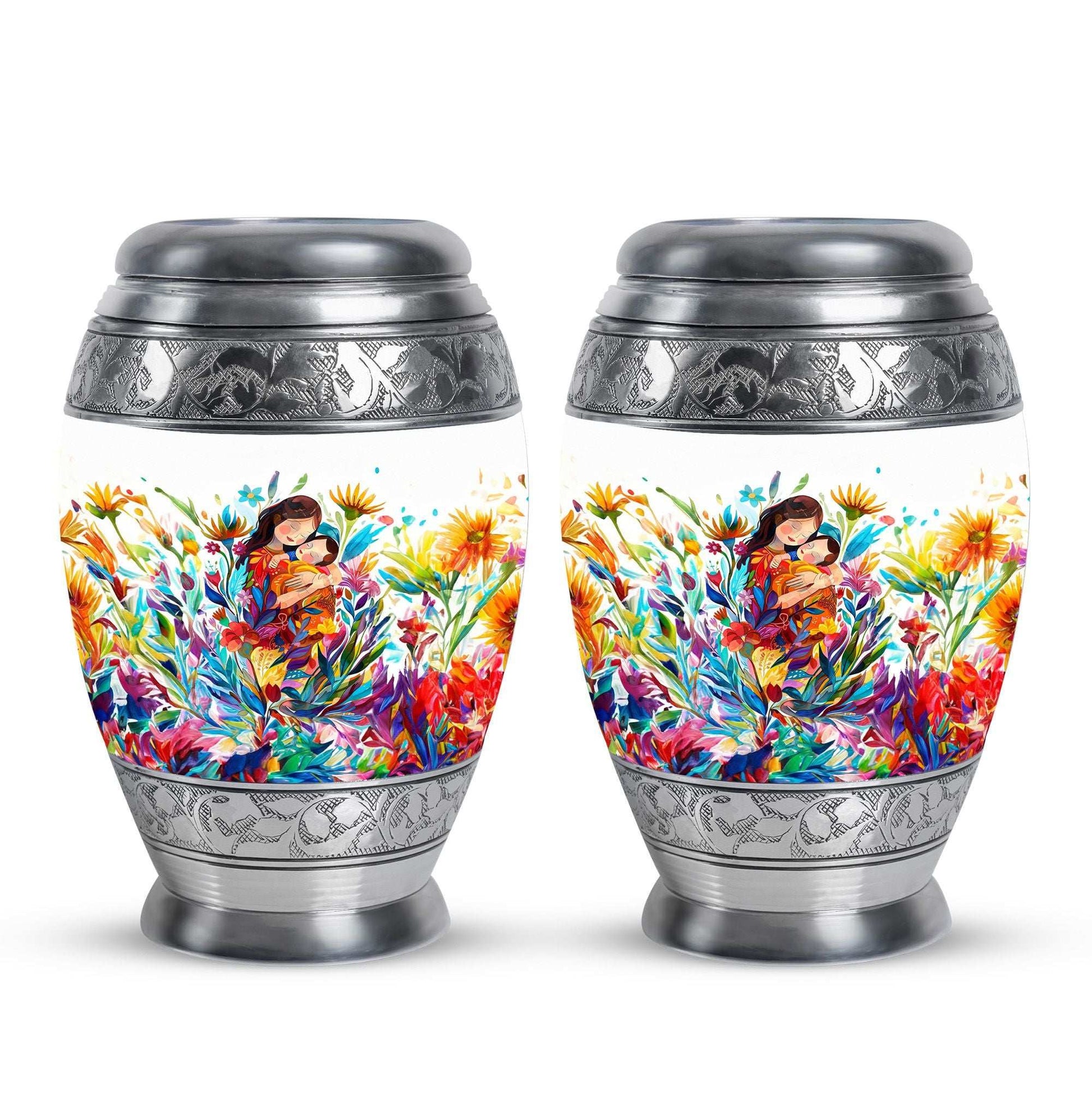 Mother Love Urn for Human Ashes – Colorful Mother's Art Memorial Urn