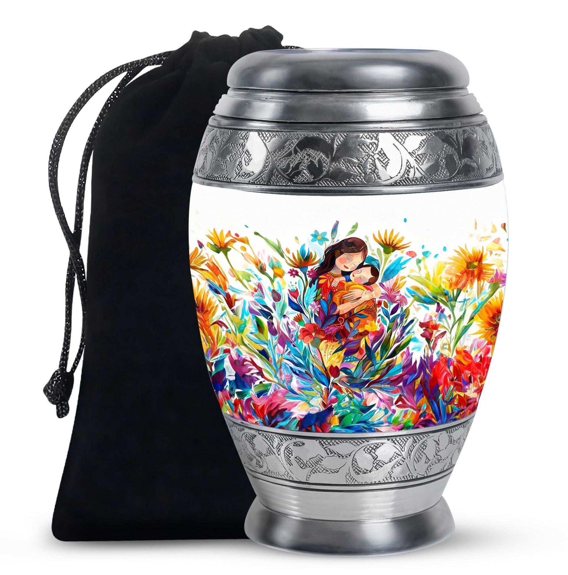 Mother Love Urn for Human Ashes – Colorful Mother's Art Memorial Urn