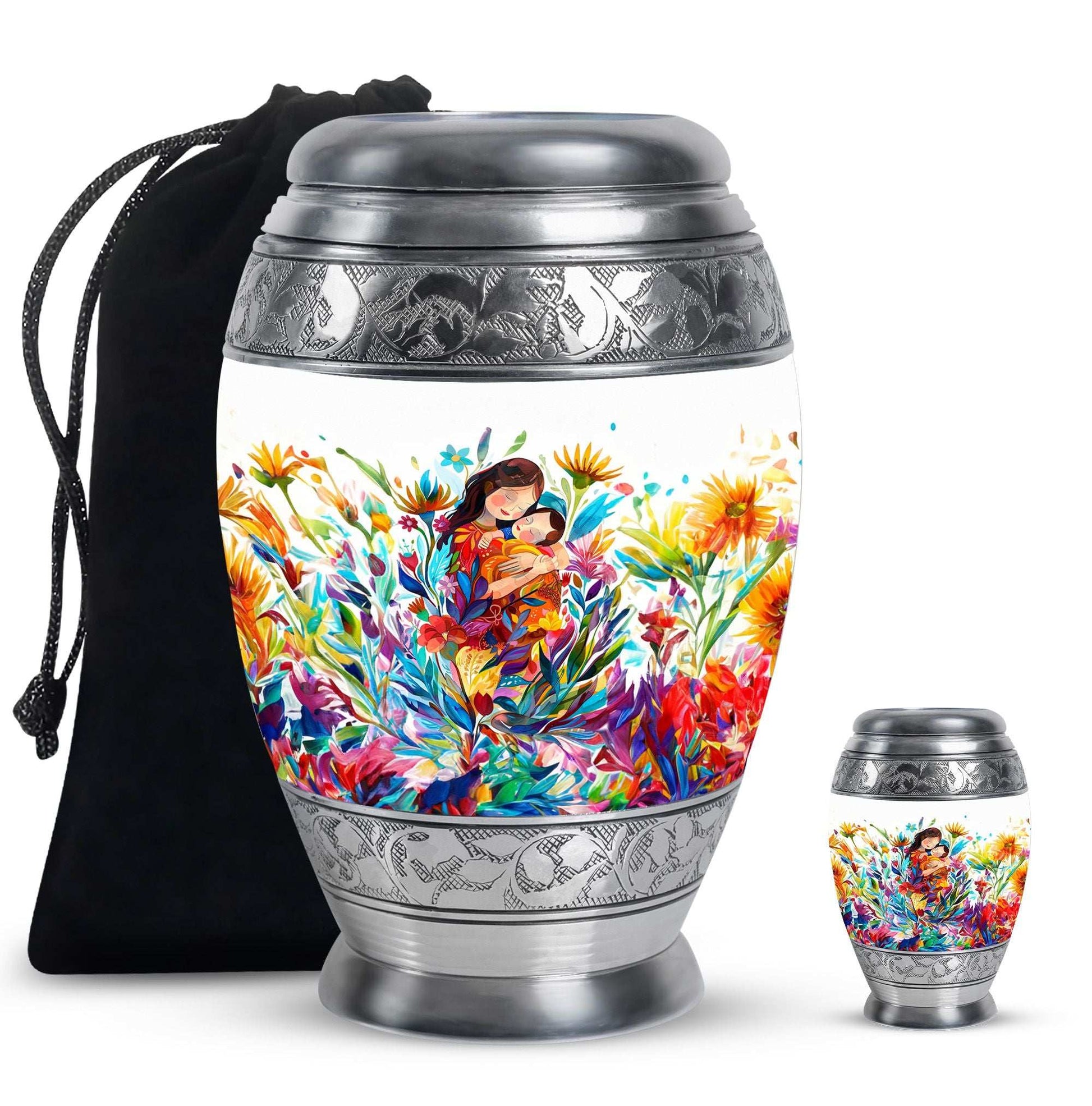 Mother Love Urn for Human Ashes – Colorful Mother's Art Memorial Urn