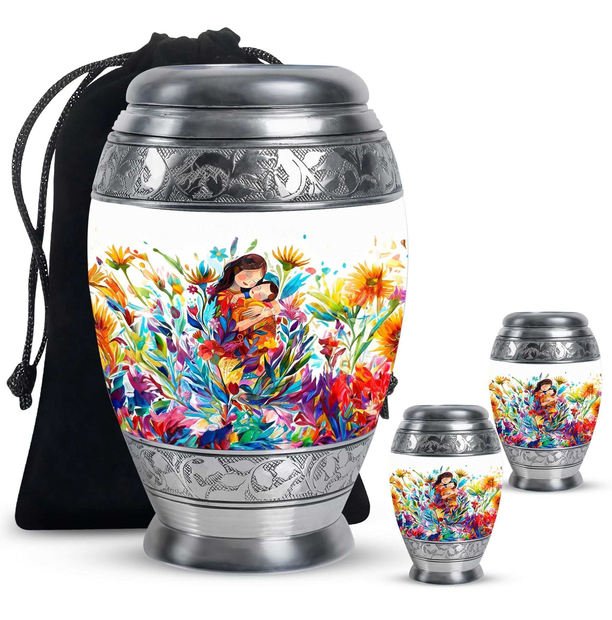 Mother Love Urn for Human Ashes – Colorful Mother's Art Memorial Urn