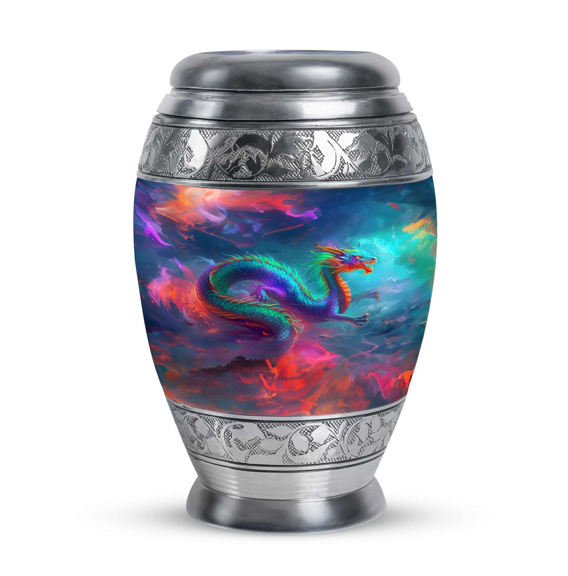Colorful Dragon Small Urns For Women - Majestic Dragon Memorial Urn