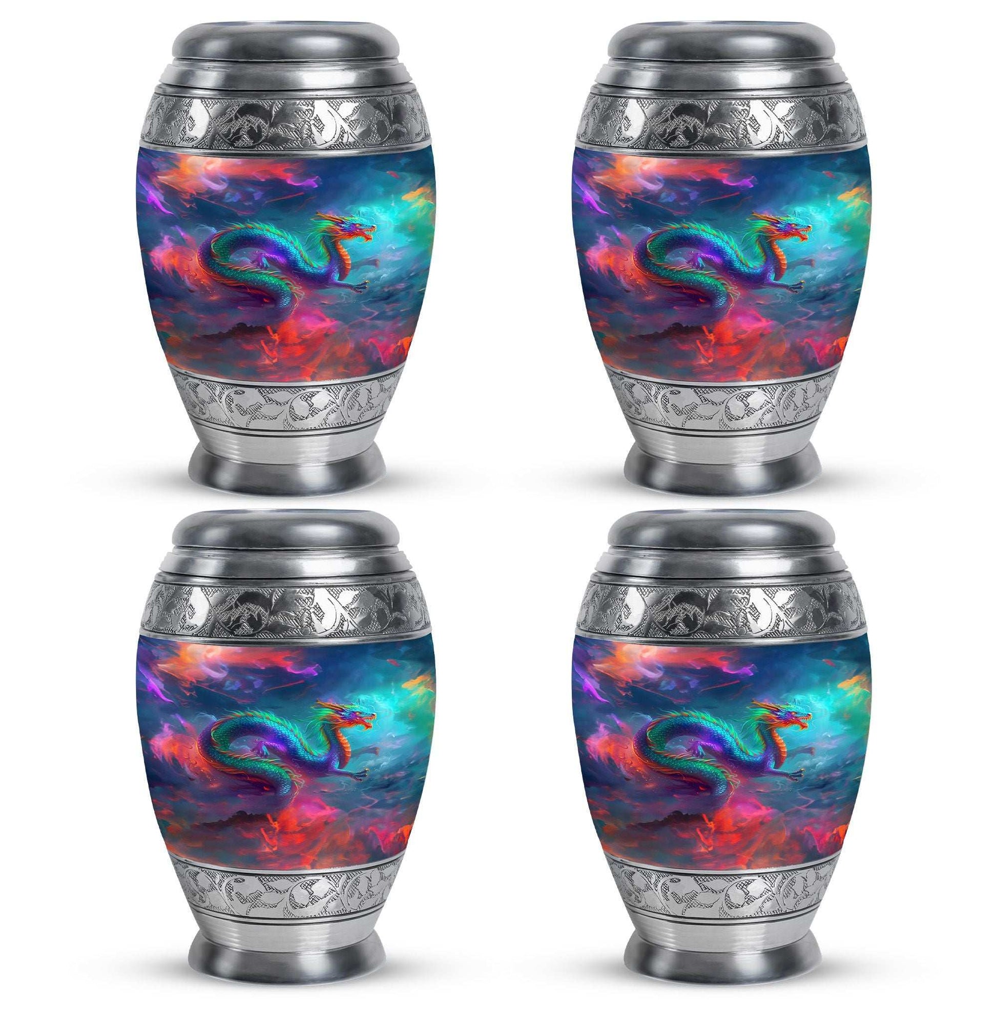 Colorful Dragon Small Urns For Women - Majestic Dragon Memorial Urn
