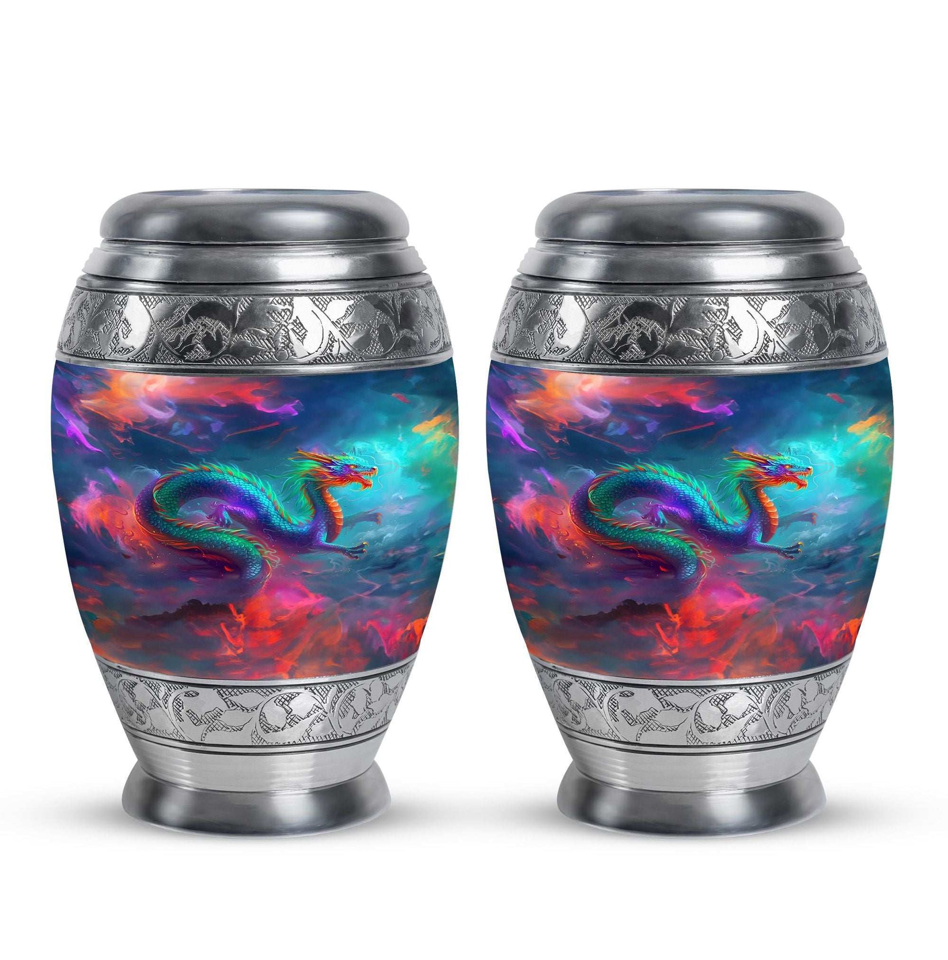 Colorful Dragon Small Urns For Women - Majestic Dragon Memorial Urn