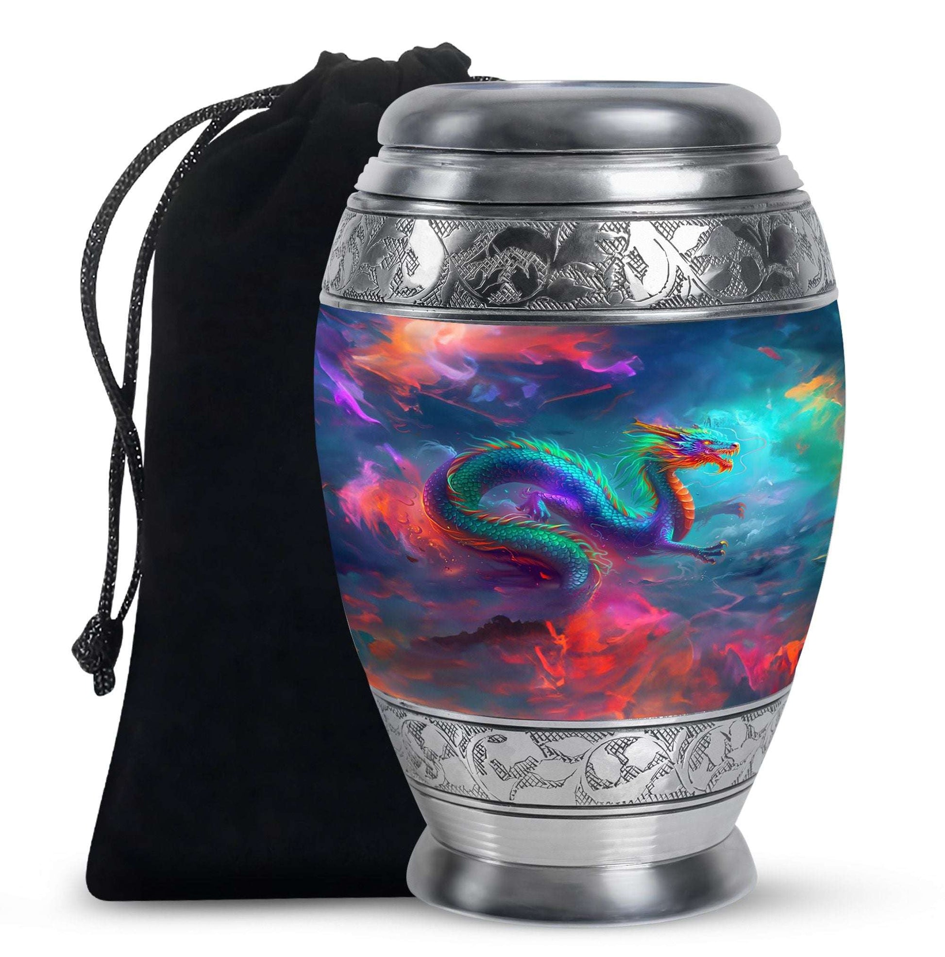 Colorful Dragon Small Urns For Women - Majestic Dragon Memorial Urn