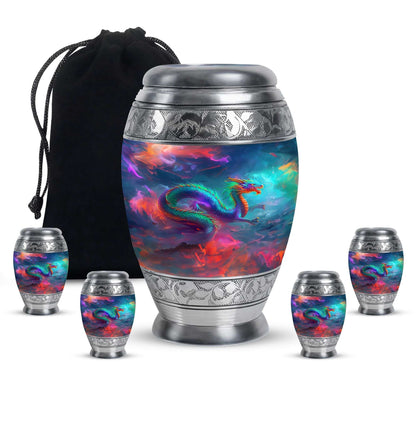 Colorful Dragon Small Urns For Women - Majestic Dragon Memorial Urn