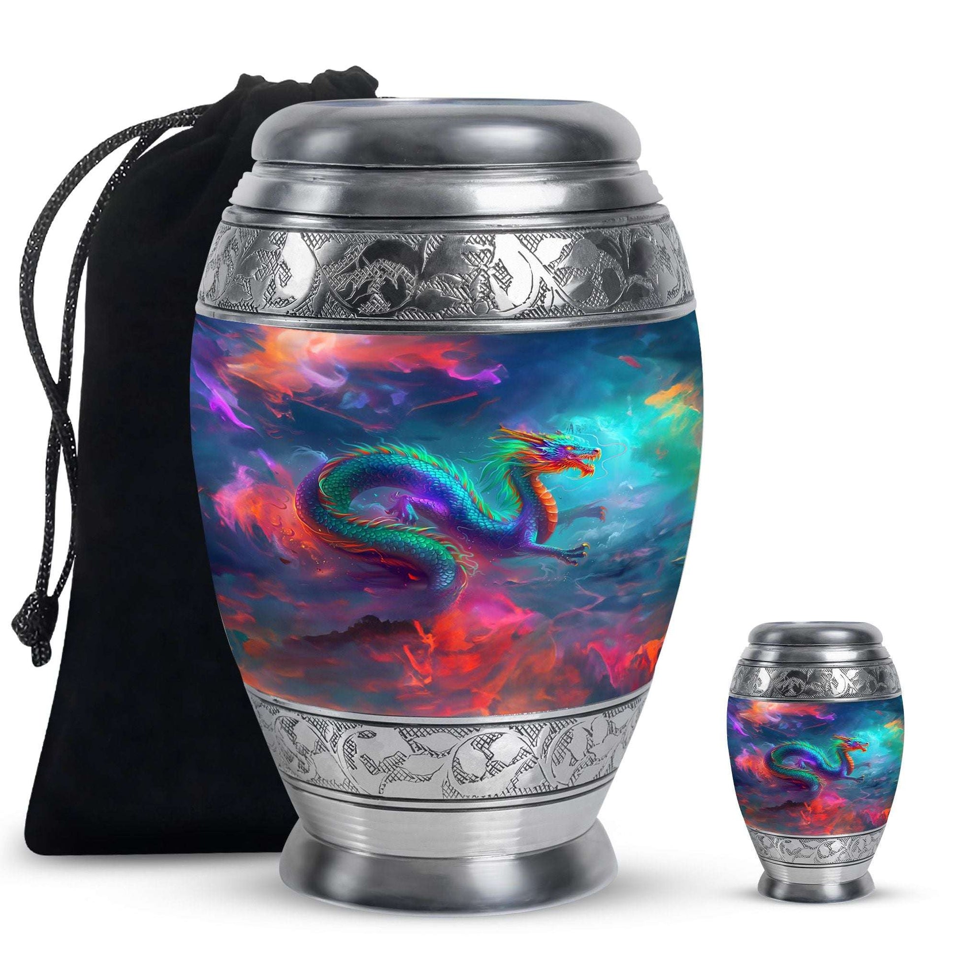 Colorful Dragon Small Urns For Women - Majestic Dragon Memorial Urn