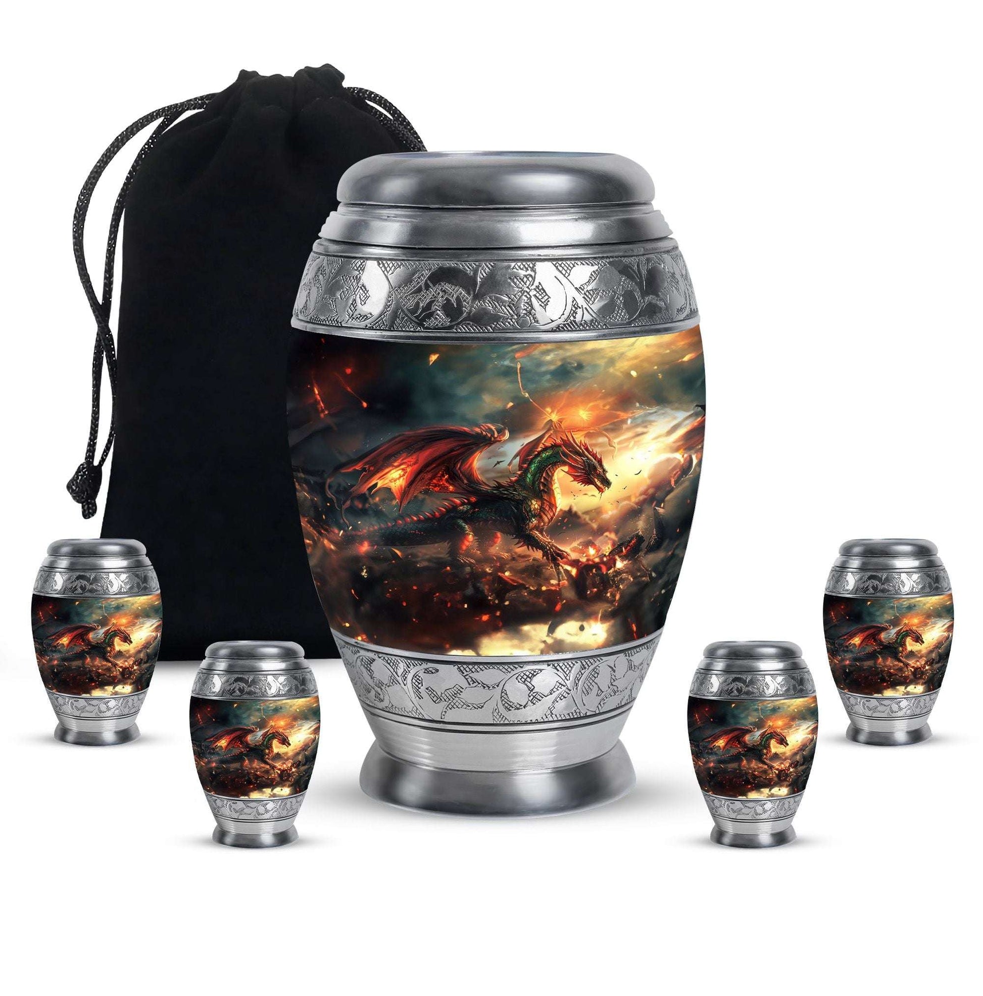 Fierce Dragon Adult Size Cremation Urns - Large Size Dragon Urn