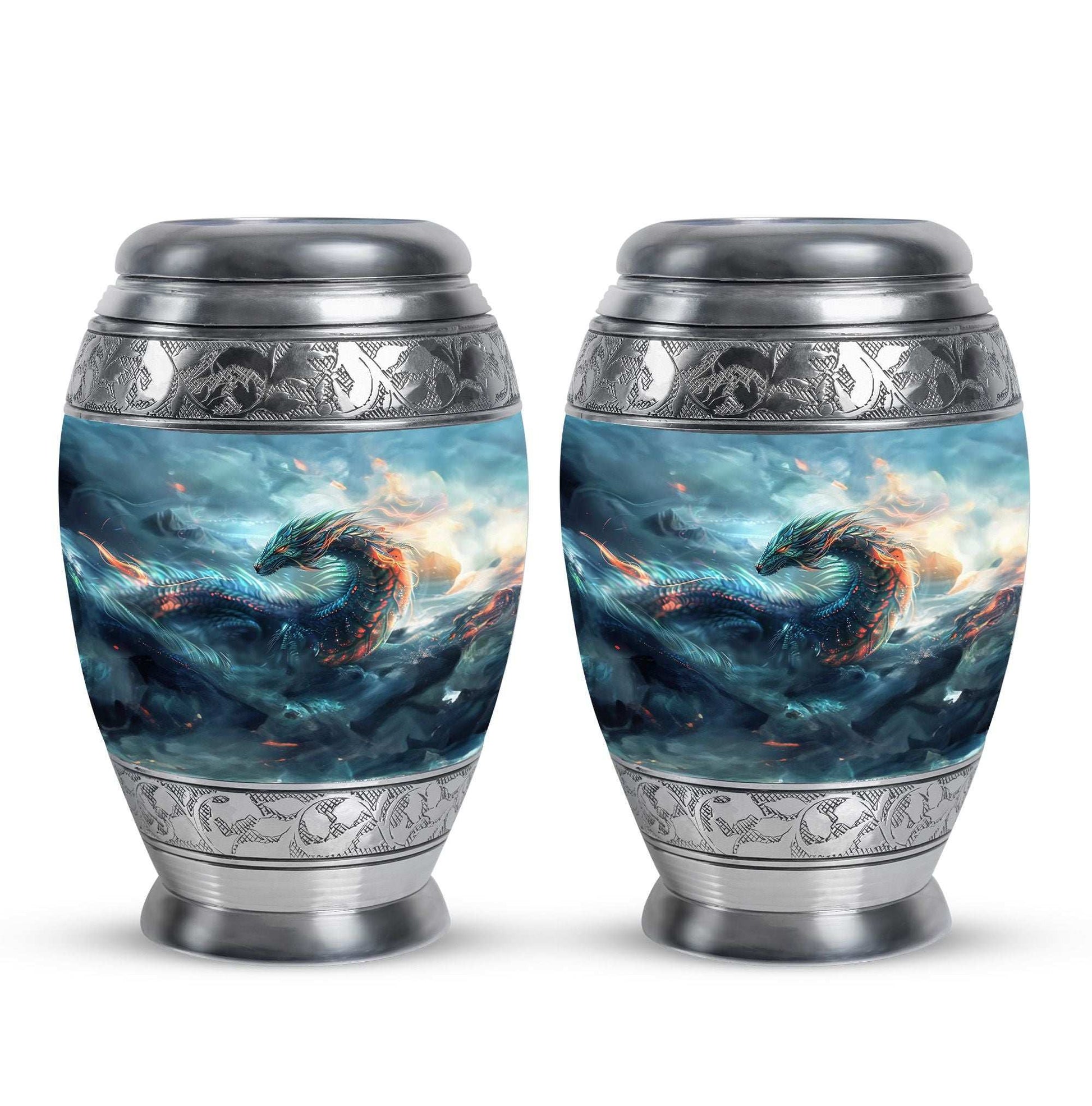 Fierce Dragon Ashes Funeral Urn - Dragon Memorial Urn For Human Ashes