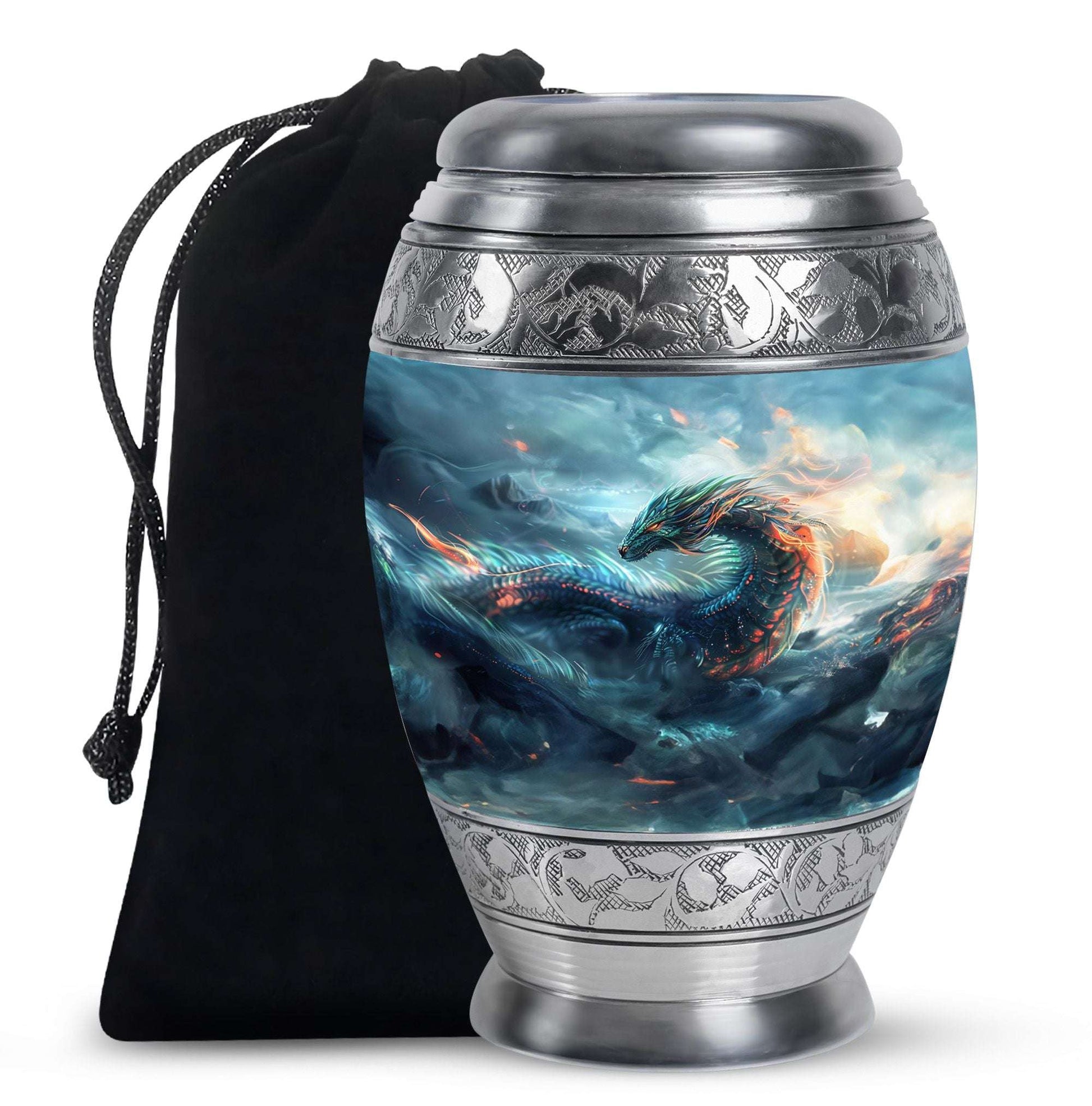 Fierce Dragon Ashes Funeral Urn - Dragon Memorial Urn For Human Ashes