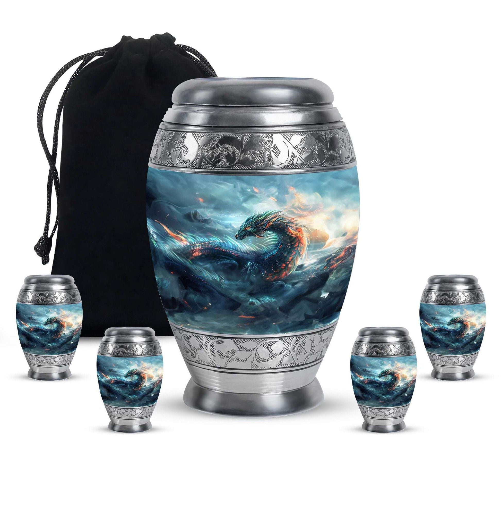 Fierce Dragon Ashes Funeral Urn - Dragon Memorial Urn For Human Ashes