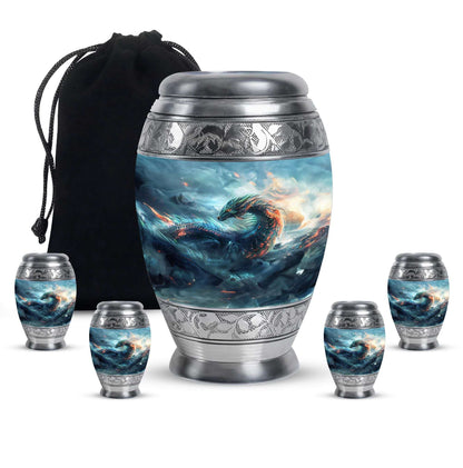 Fierce Dragon Ashes Funeral Urn - Dragon Memorial Urn For Human Ashes