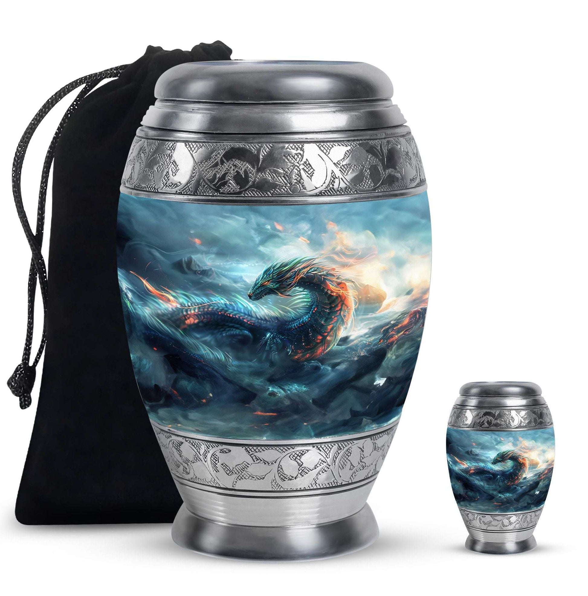 Fierce Dragon Ashes Funeral Urn - Dragon Memorial Urn For Human Ashes
