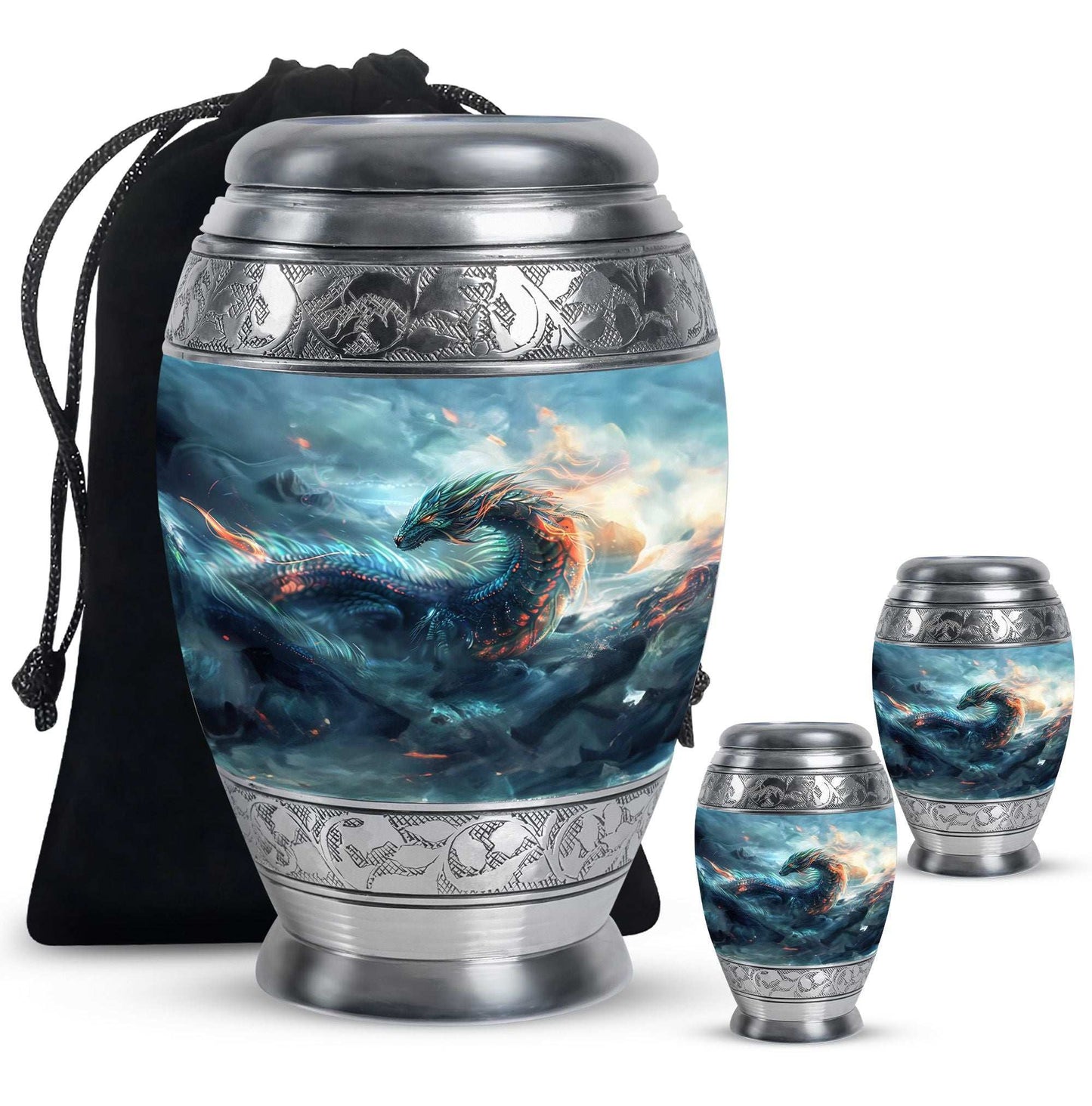 Fierce Dragon Ashes Funeral Urn - Dragon Memorial Urn For Human Ashes