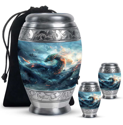 Fierce Dragon Ashes Funeral Urn - Dragon Memorial Urn For Human Ashes
