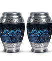 Blue Dragon Cremation Urn For Ashes - Robotic Dragon Ashes Memorial Urn