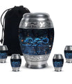 Blue Dragon Cremation Urn For Ashes - Robotic Dragon Ashes Memorial Urn