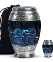 Blue Dragon Cremation Urn For Ashes - Robotic Dragon Ashes Memorial Urn