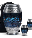 Blue Dragon Cremation Urn For Ashes - Robotic Dragon Ashes Memorial Urn