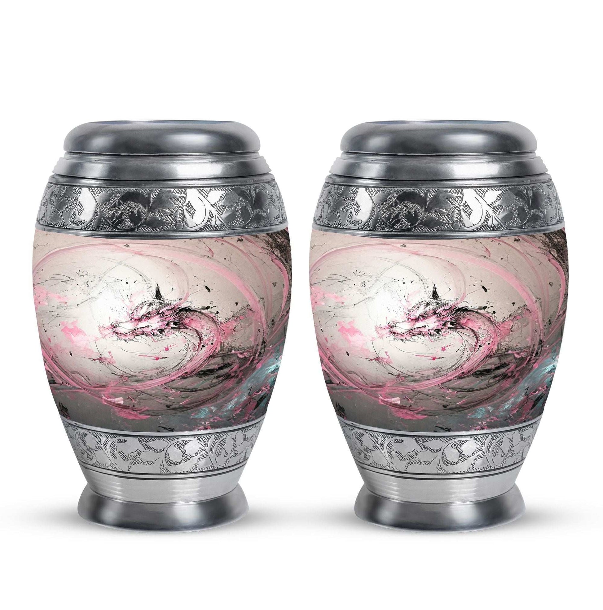 Pink Dragon Keepsake & Large Cremation Urns For Human Ashes