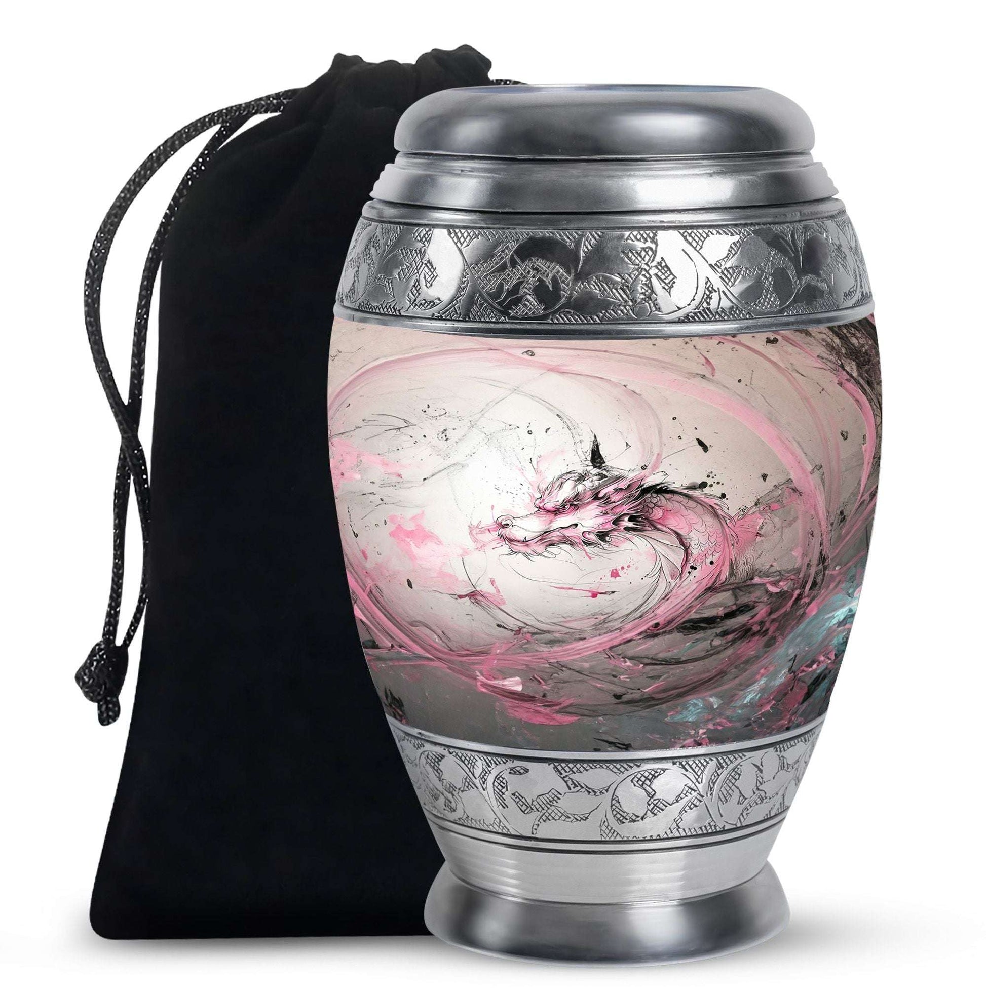 Pink Dragon Keepsake & Large Cremation Urns For Human Ashes