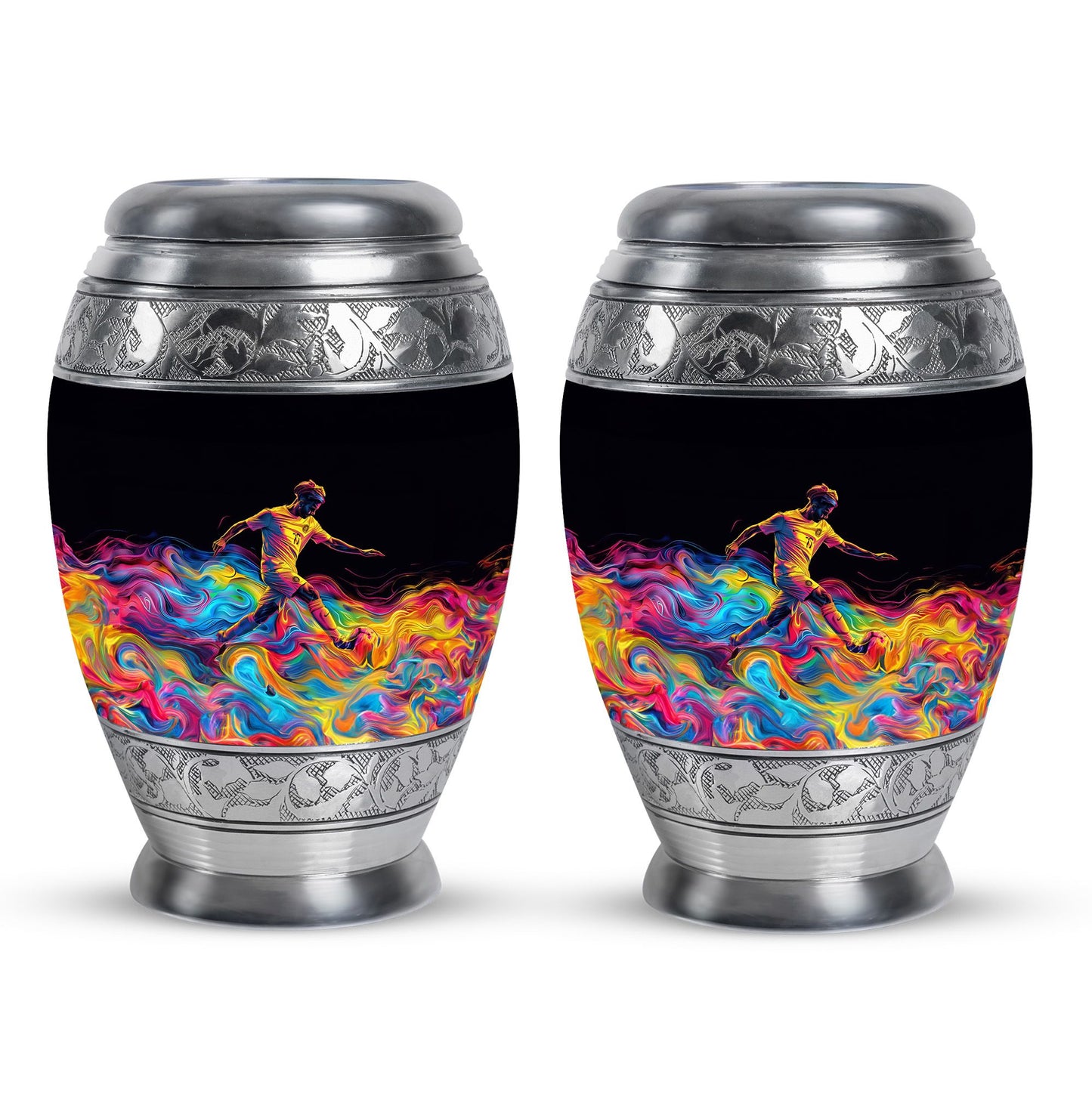 Personalized Soccer Cremation Urn for Human Ashes - 10-inch, 200 cu in - Yatskia